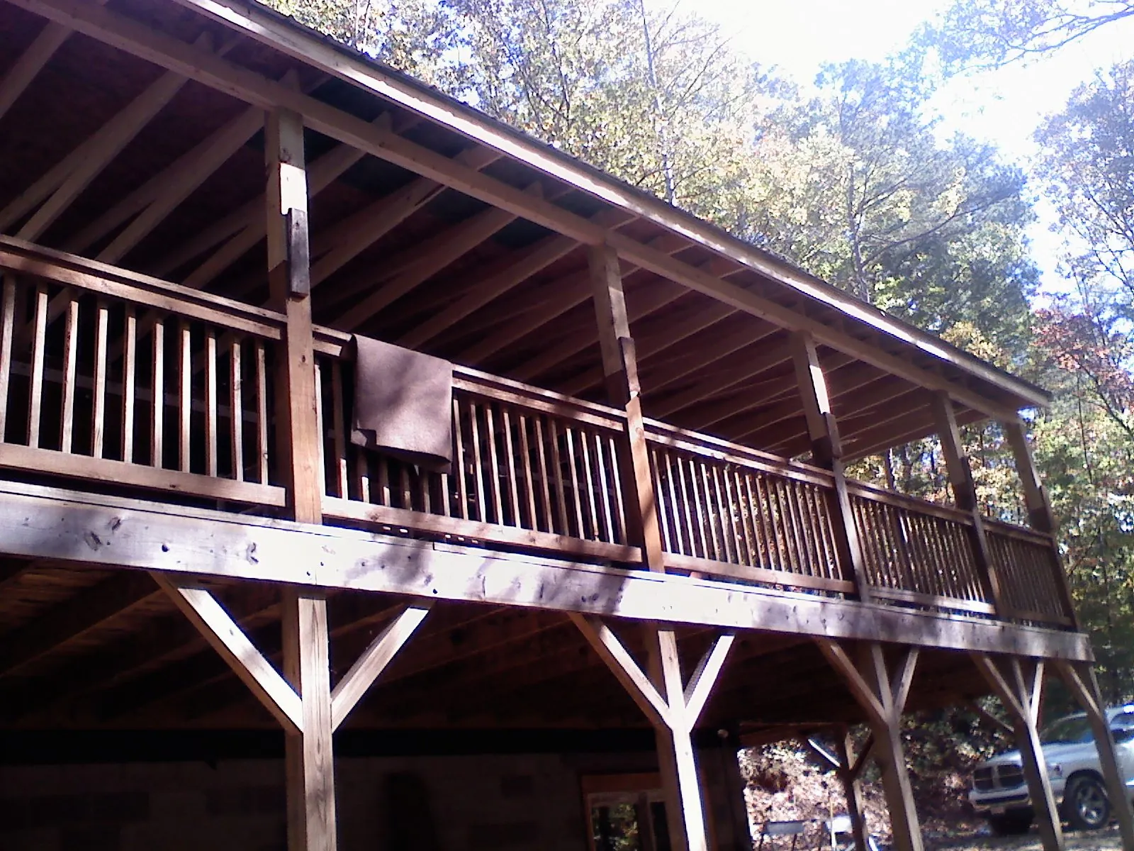 Timber framing under a new elevated porch and deck — Roof Leak Repair in Broomes Island by Roofing Brothers